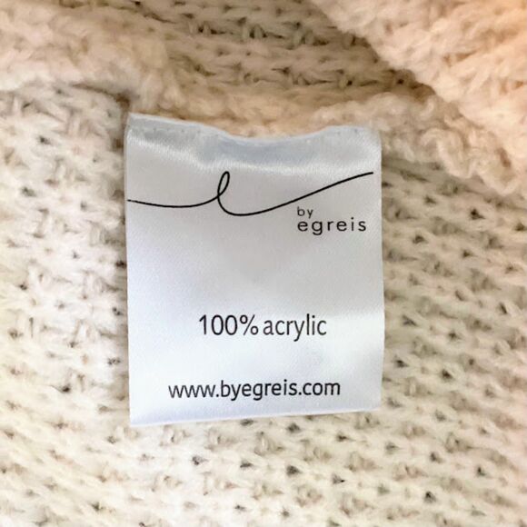 By Egreis Scoop Cut-out Turtle Neck Oversized Women's sweater in Cream Large NWT - Picture 10 of 10